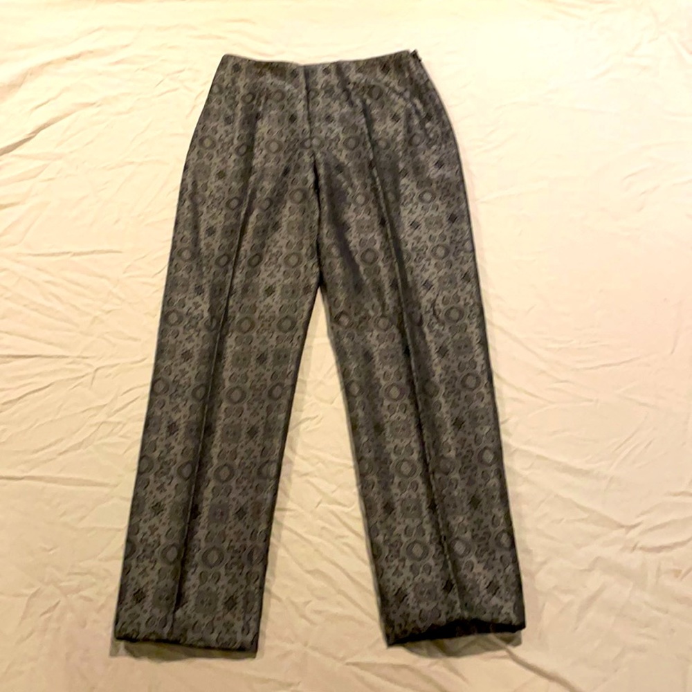 Vintage jacquard 100% linen pant suit